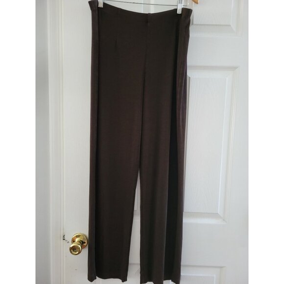 Chicos Women Brown Traveler Pants size Large 2 travel slinky elastic waist - Picture 1 of 6